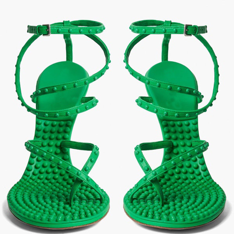 Green Stiletto Heels Size Size Flip Flop Sandals