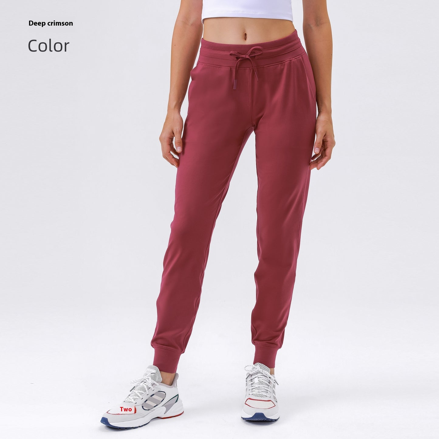 High Waist Yoga Pants Women's Drawstring Quick-drying Elastic Running Fitness