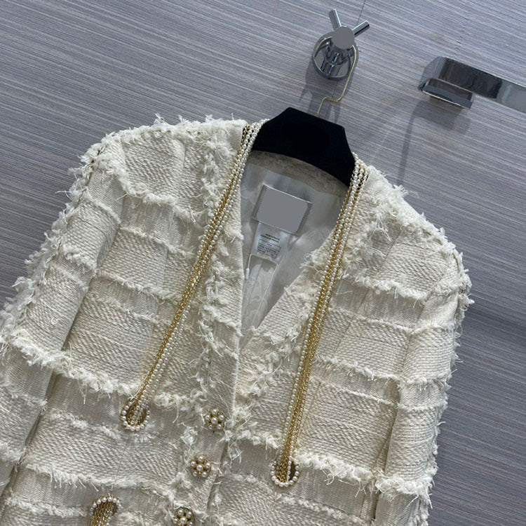 Women's Heavy Duty Braided Pearl Chain Jacket