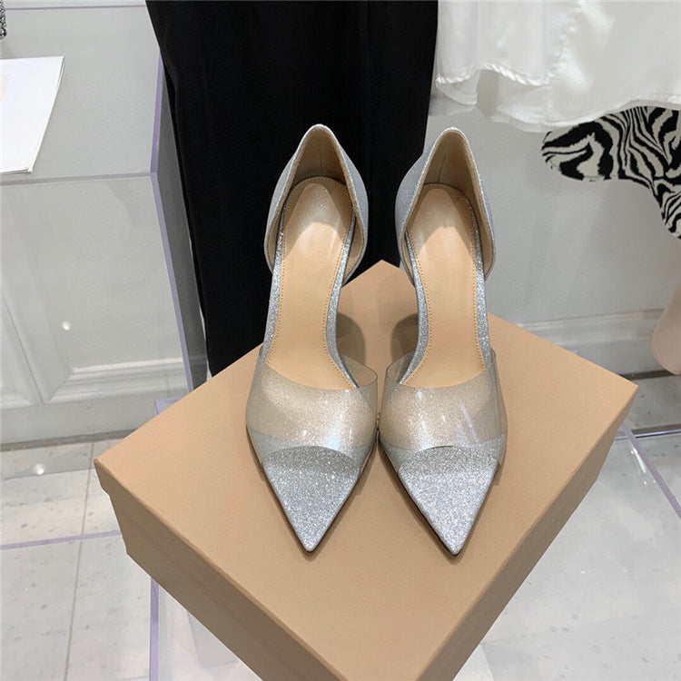 Pointed Peep Toe Sexy Fashion Stiletto Heel High Heels