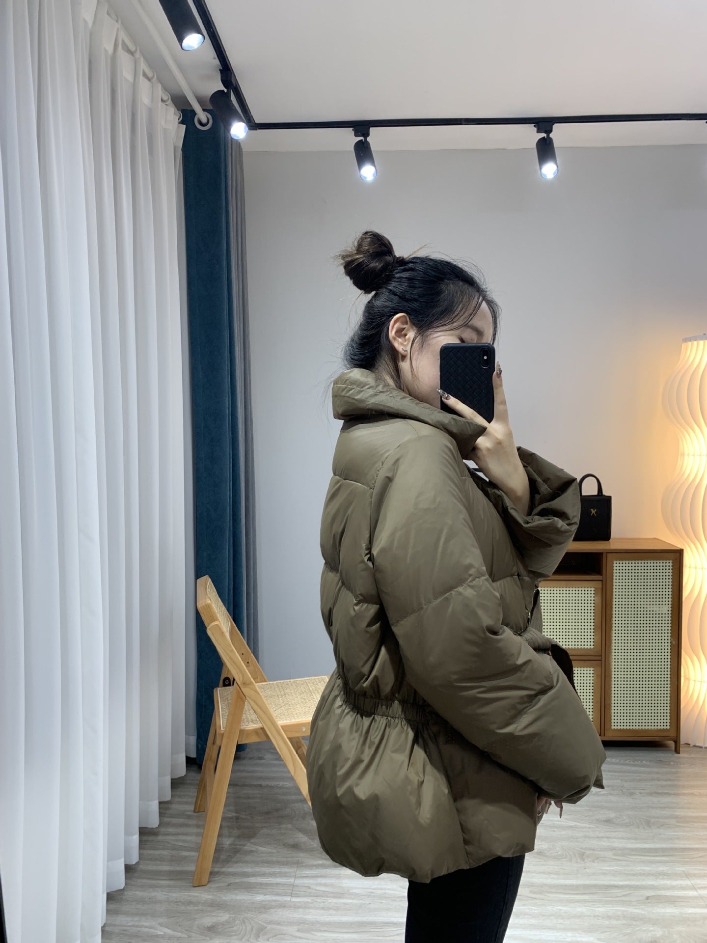Suit Collar Short Women's Tight Waist Slim White Duck Down Warm Jacket