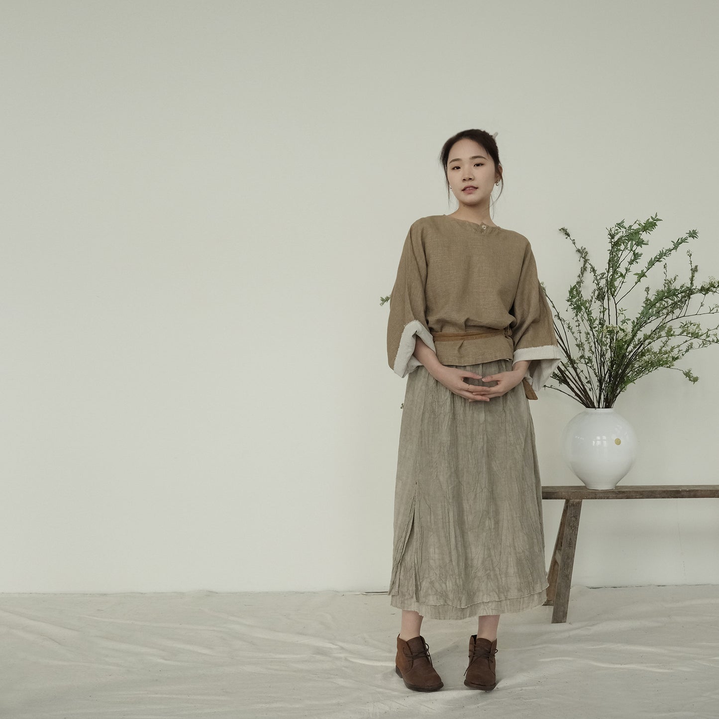 Women's Fashion Vintage Embroidered Linen Loose Shirt