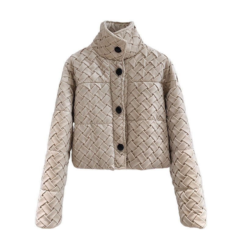 Fashionable Temperament Stand-collar Short Padded Jacket Women