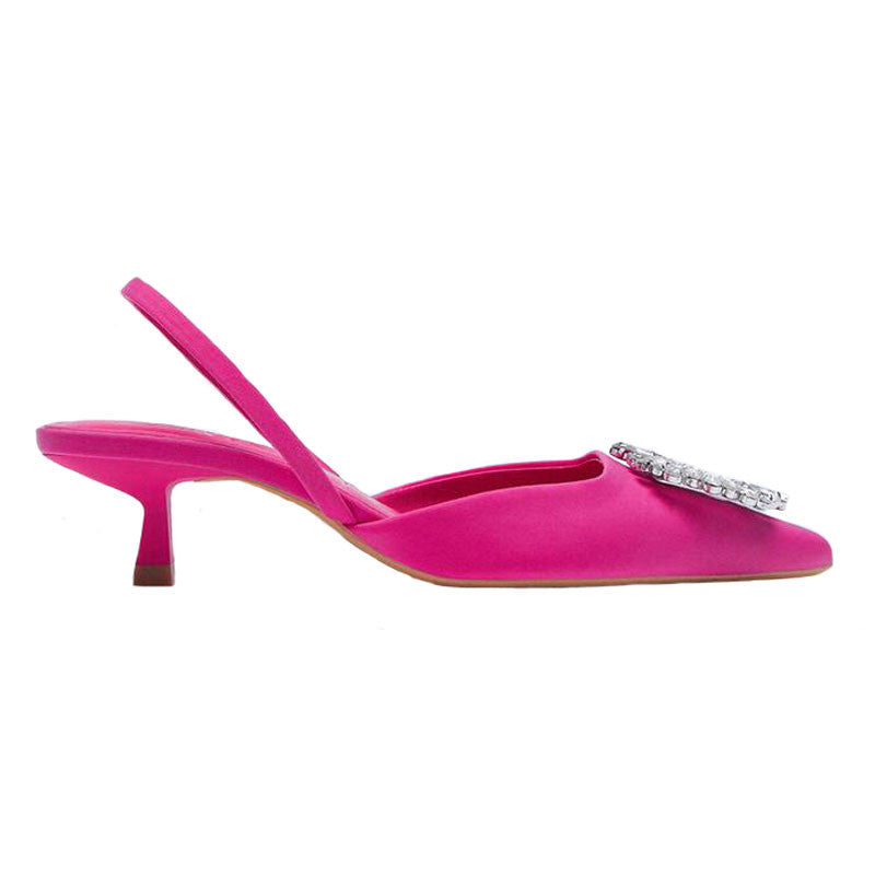 Women's High Heel Shiny Rhinestone Pointed Sandals