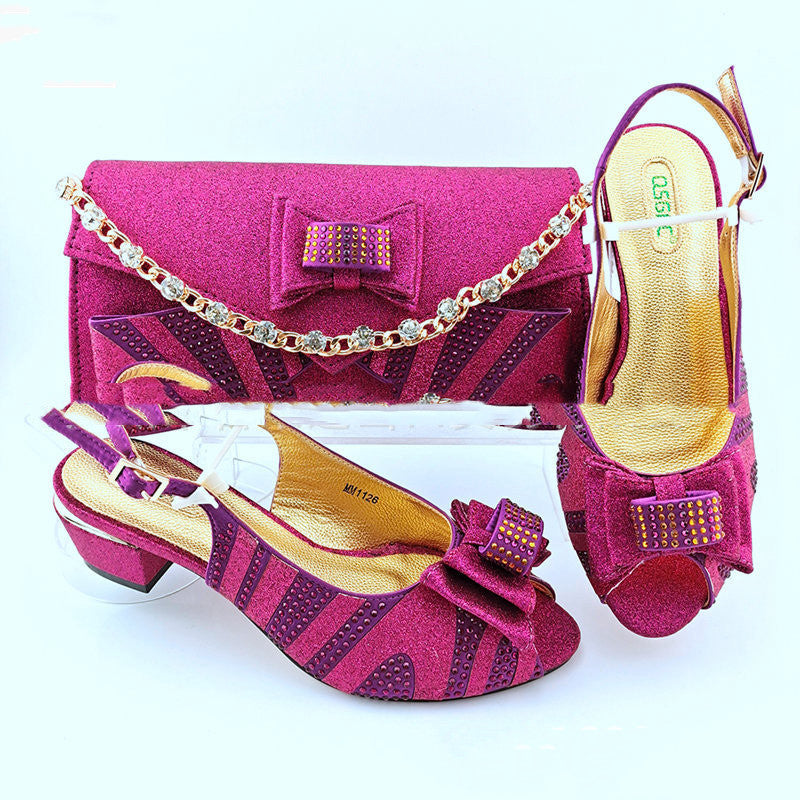 Summer Sweet Thick Heel Fish Mouth Scrub Sandals