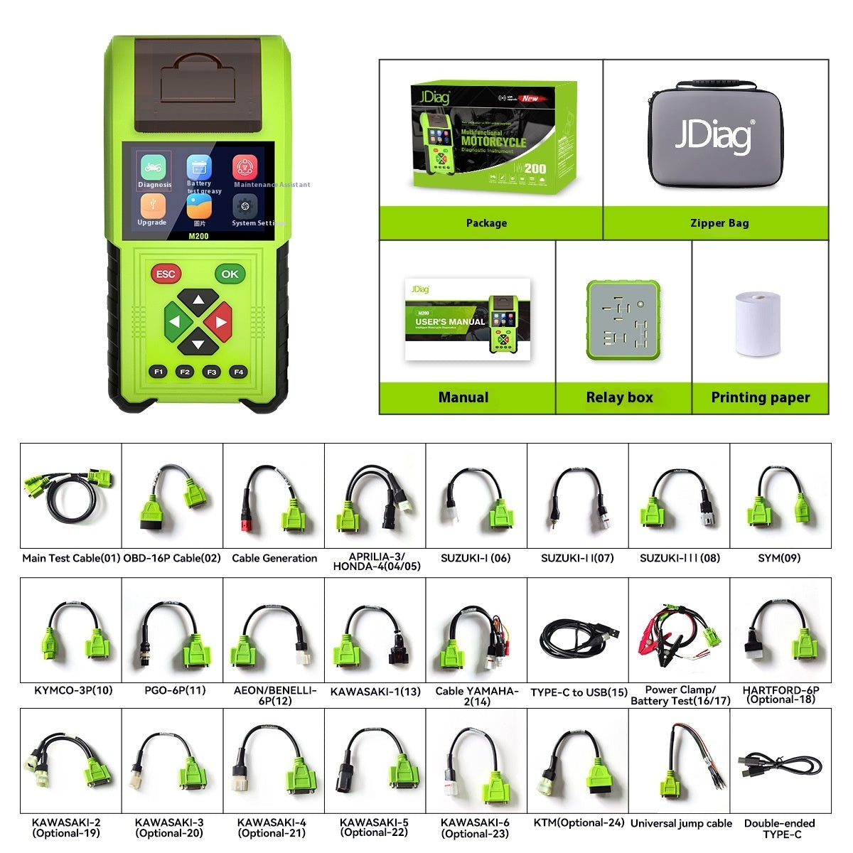 Motorcycle Diagnosis Equipment Fault Code Nozzle Detection With Data