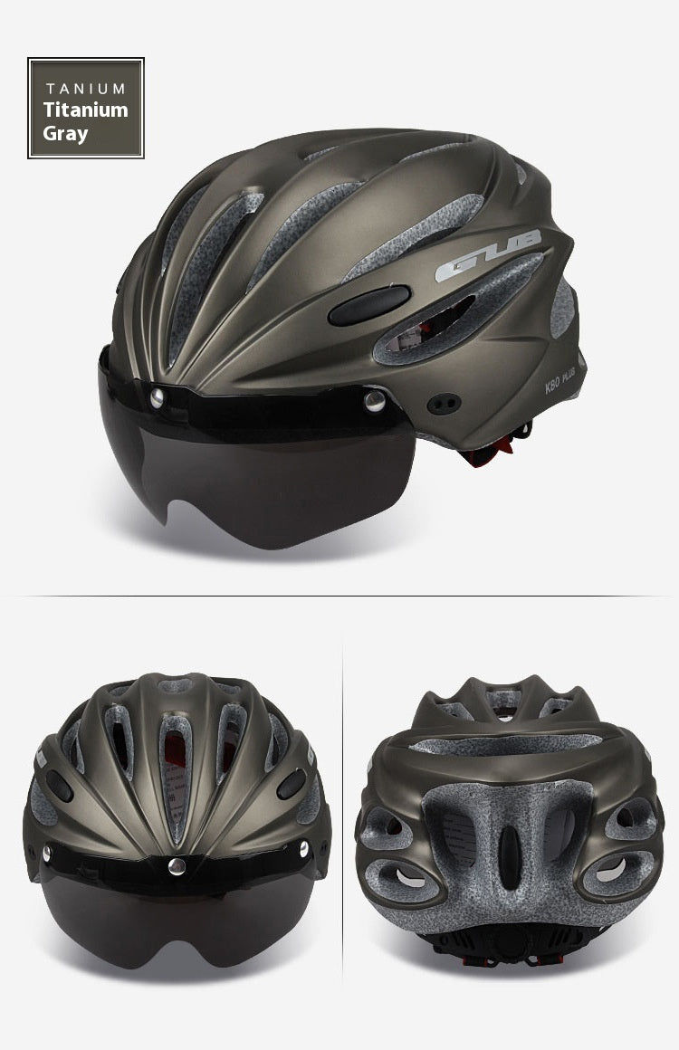 Mountain Bike Integrated Riding Cap Magnetic Goggles Helmet