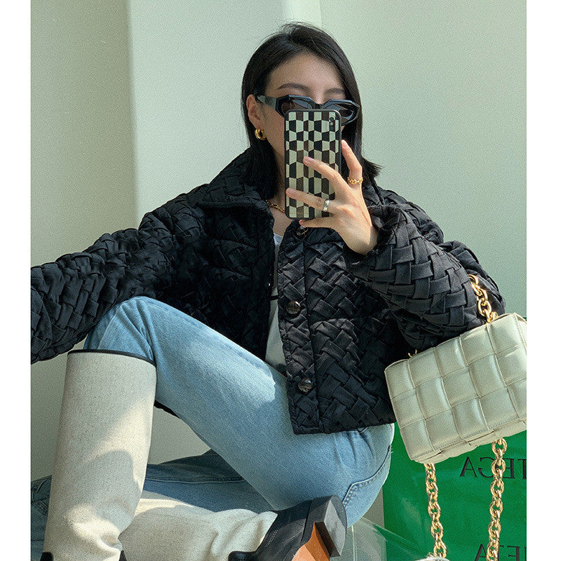 Fashionable Temperament Stand-collar Short Padded Jacket Women