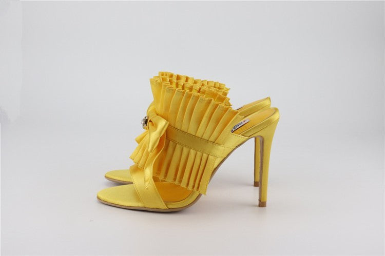 Women's Summer Stiletto High Heel Sandals And Slippers Plus Size