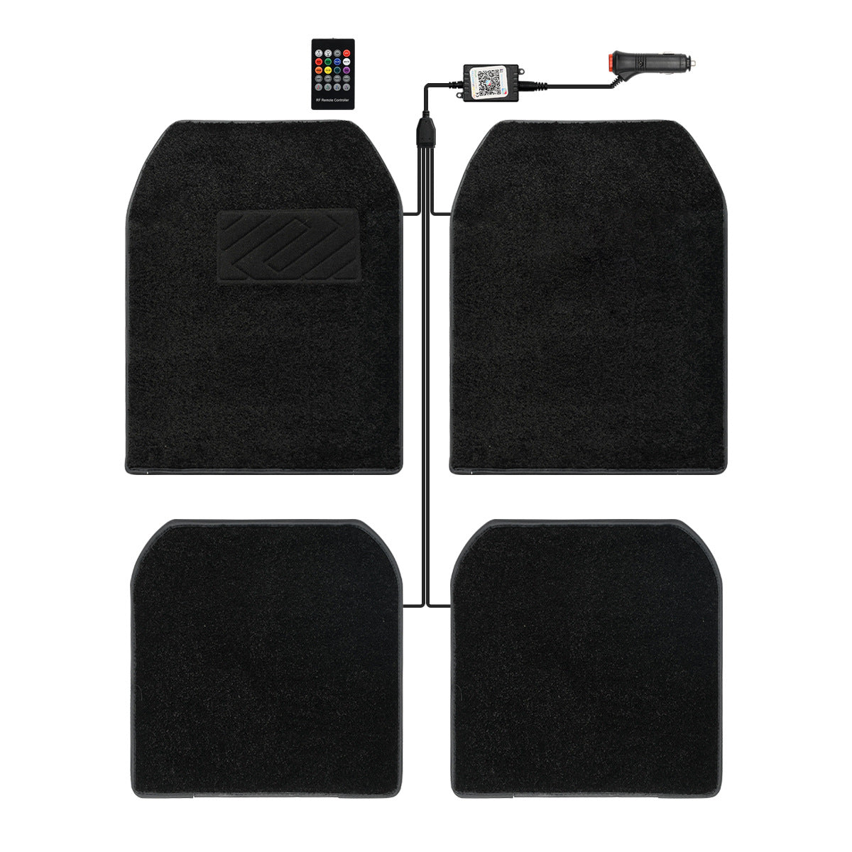 Car Led Atmosphere Lamp Starry RGB Car Luminous Foot Mat