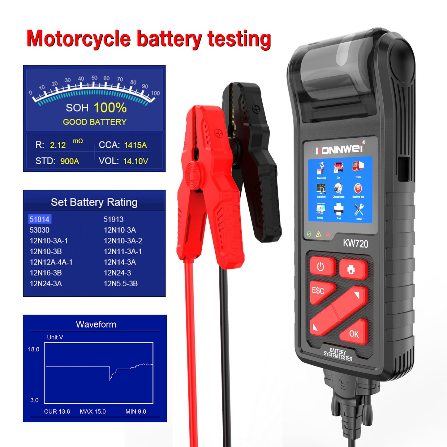Car Battery Battery Inspection Printing Inner Resistance Instruments