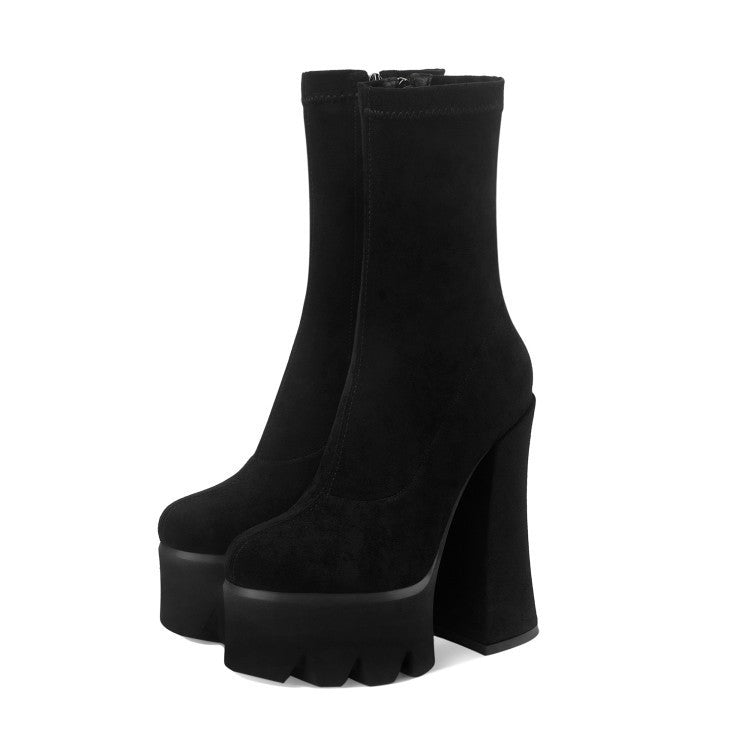 Women's Fashion Casual Waterproof Platform Elastic Boots