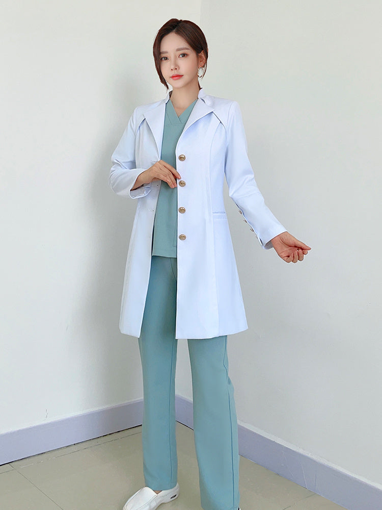 White Coat Fashionable Women's Long Sleeves