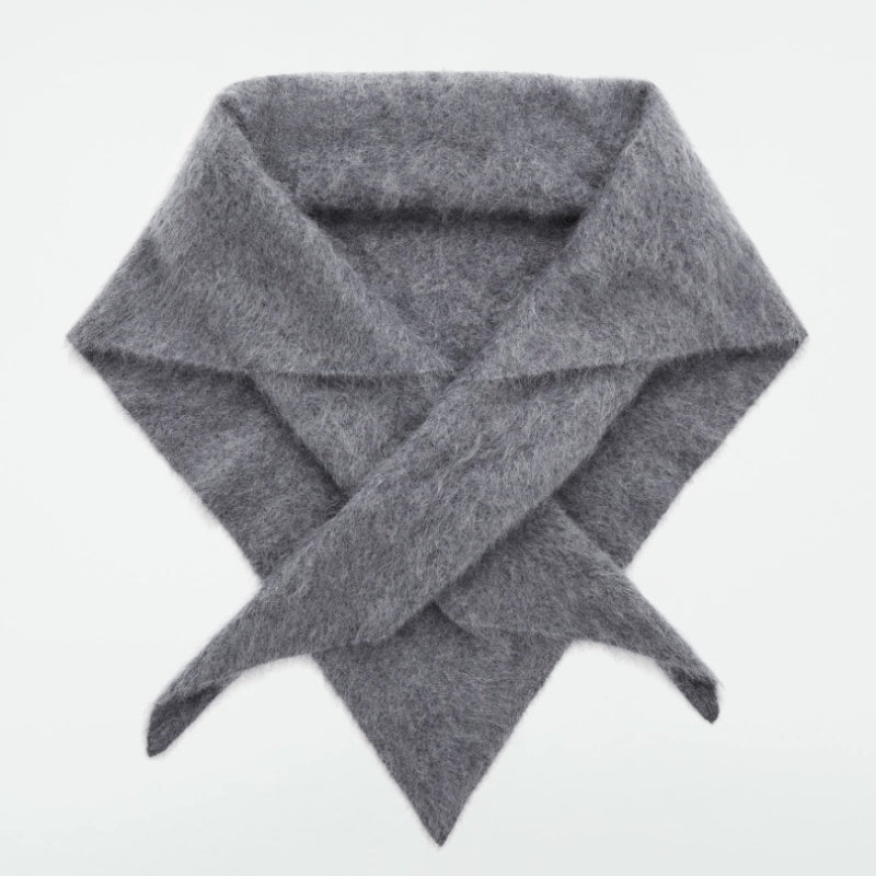 Brushed Cashmere Triangle Scarf Gray