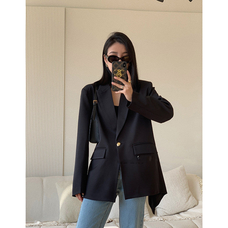 Korean Style Women's Back Hollow Lace Back Suit