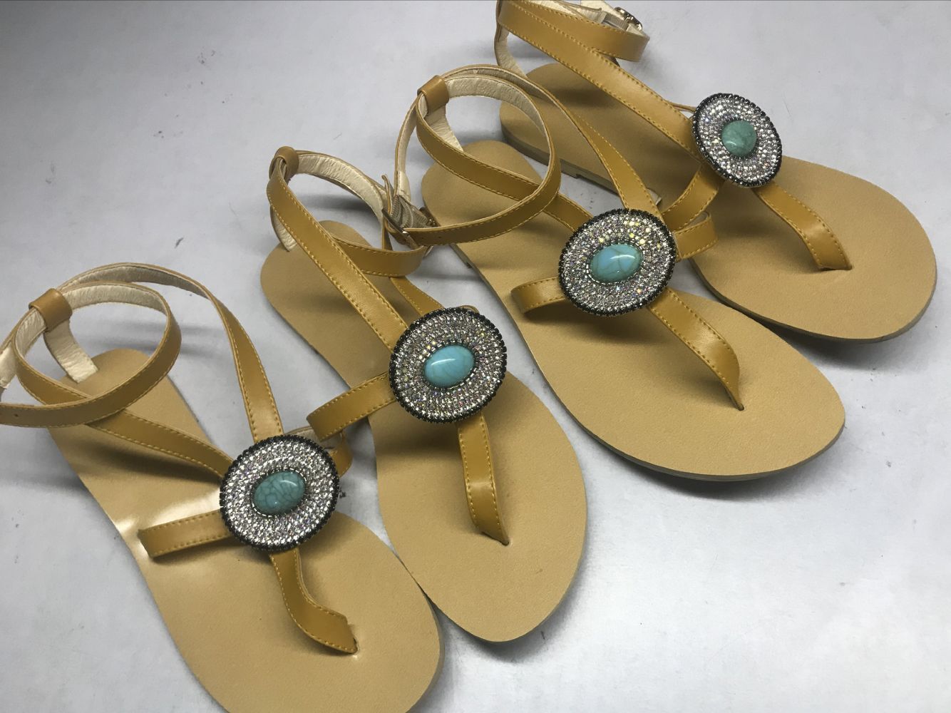 Rhinestone Compass Roman Sandals Plus Size Women's Shoes