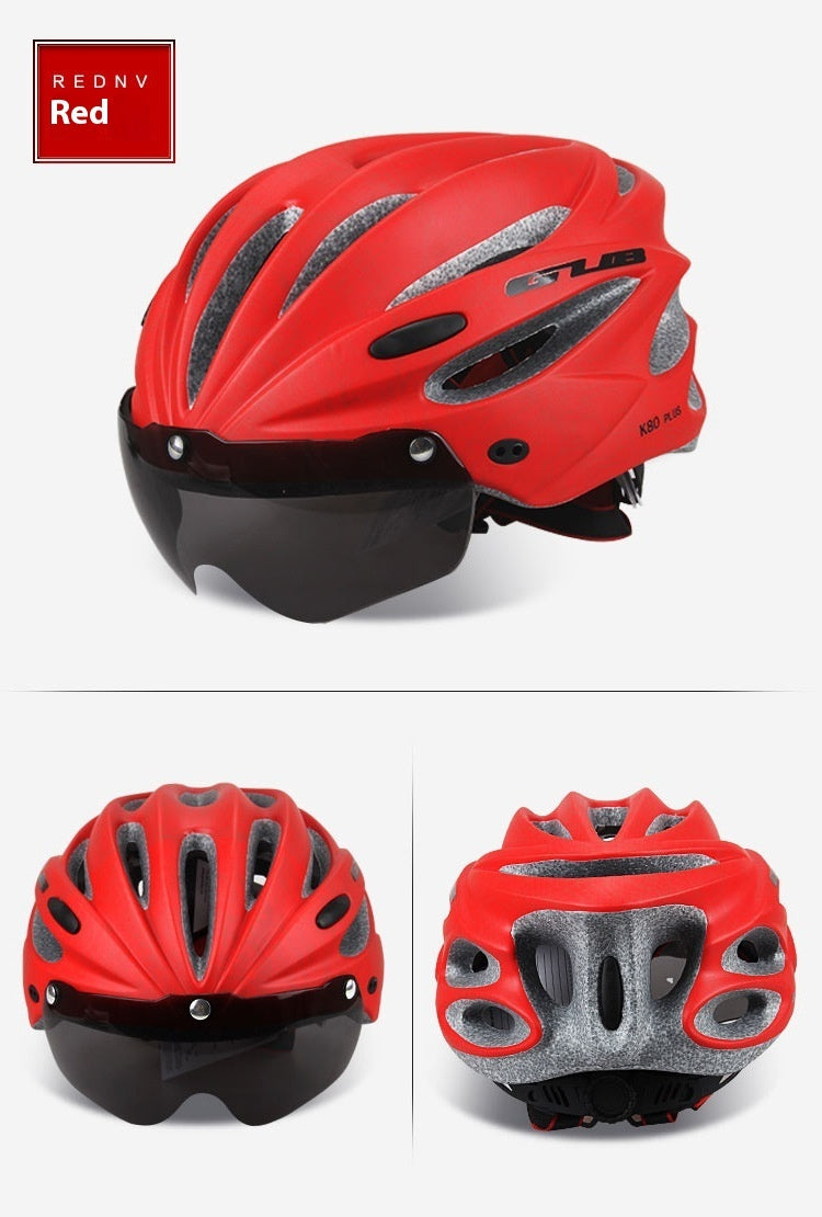 Mountain Bike Integrated Riding Cap Magnetic Goggles Helmet