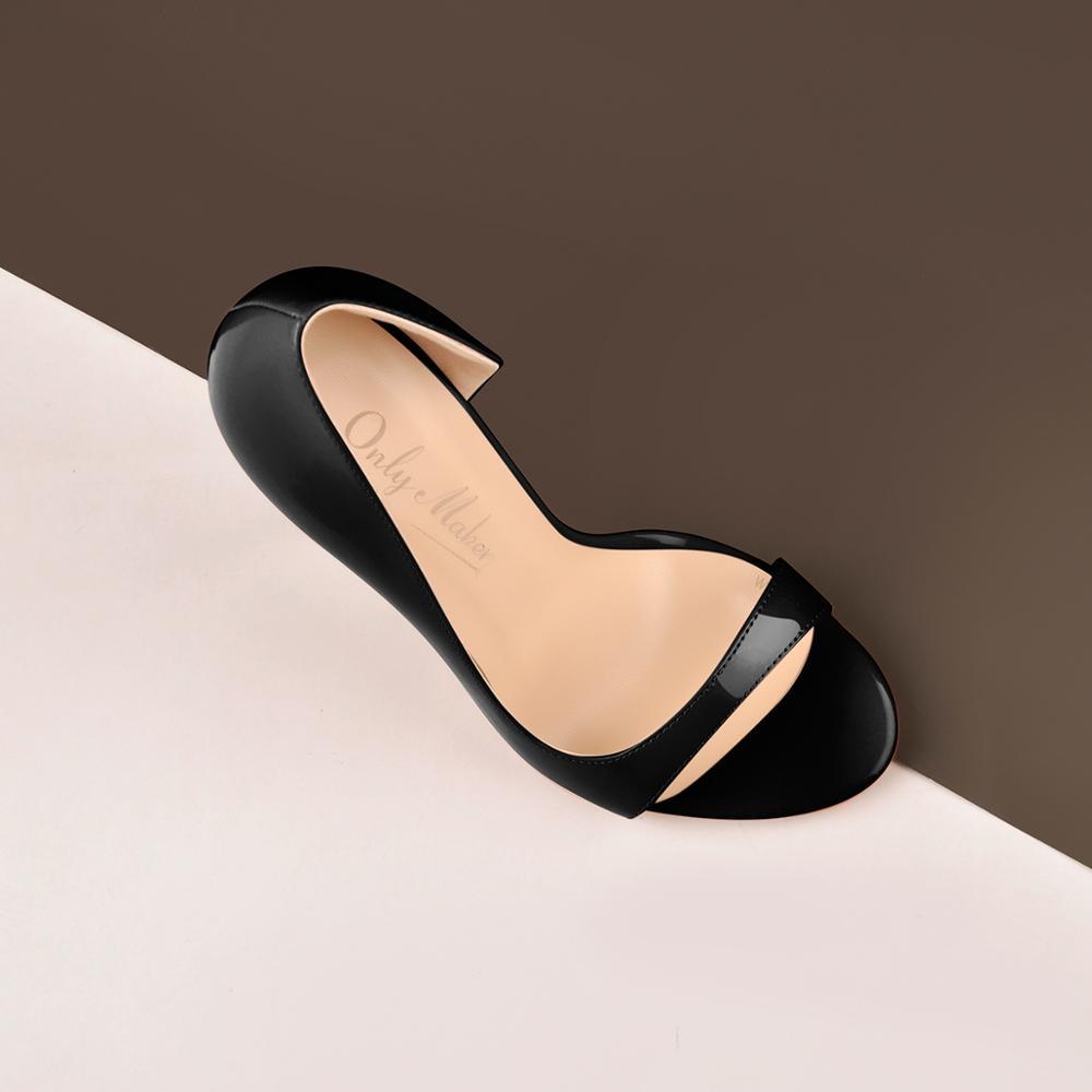 Pure Color Gradient Patent Leather Fashion Stiletto Shoes