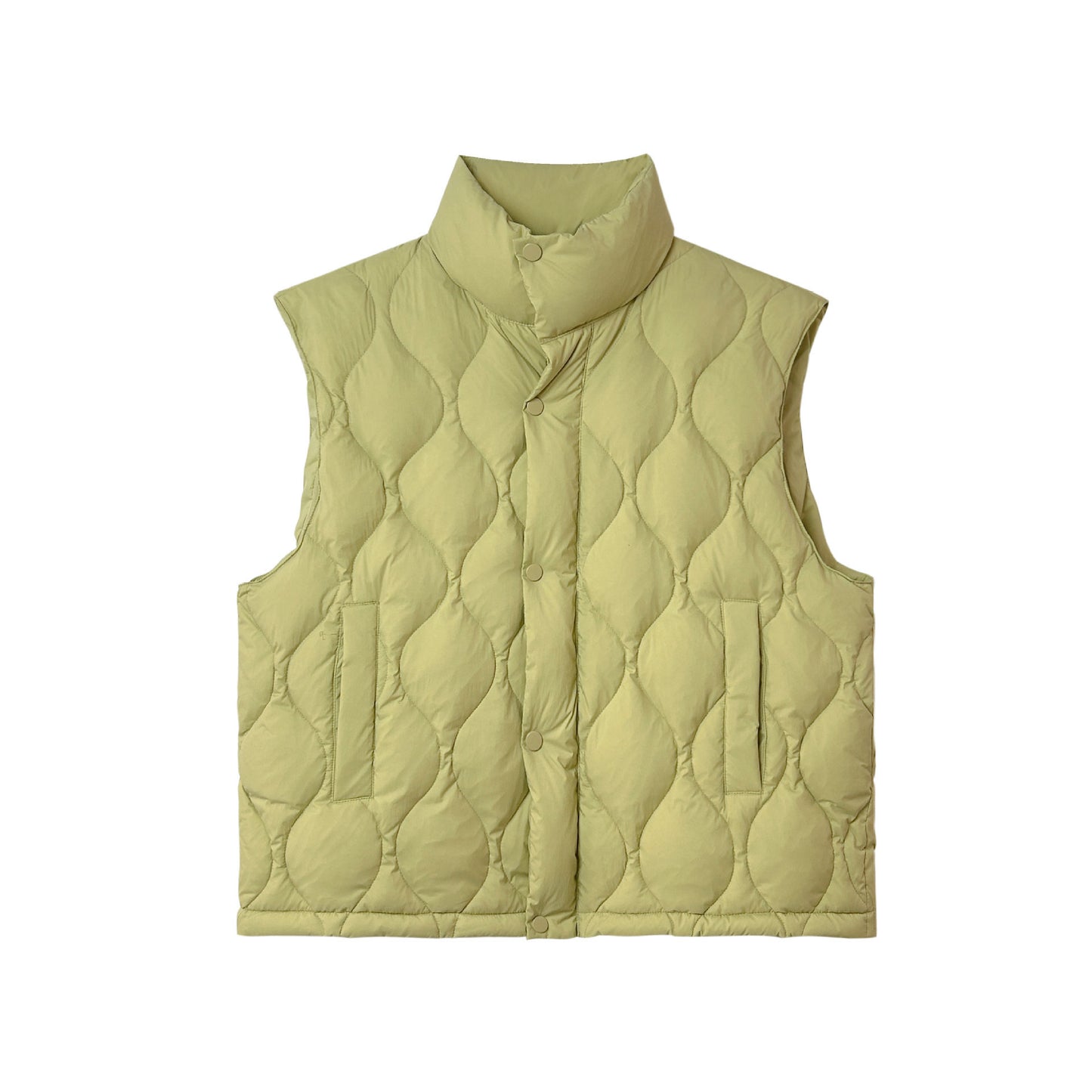Women's Diamond Sleeveless Pocket Bandage Dress Down Jacket