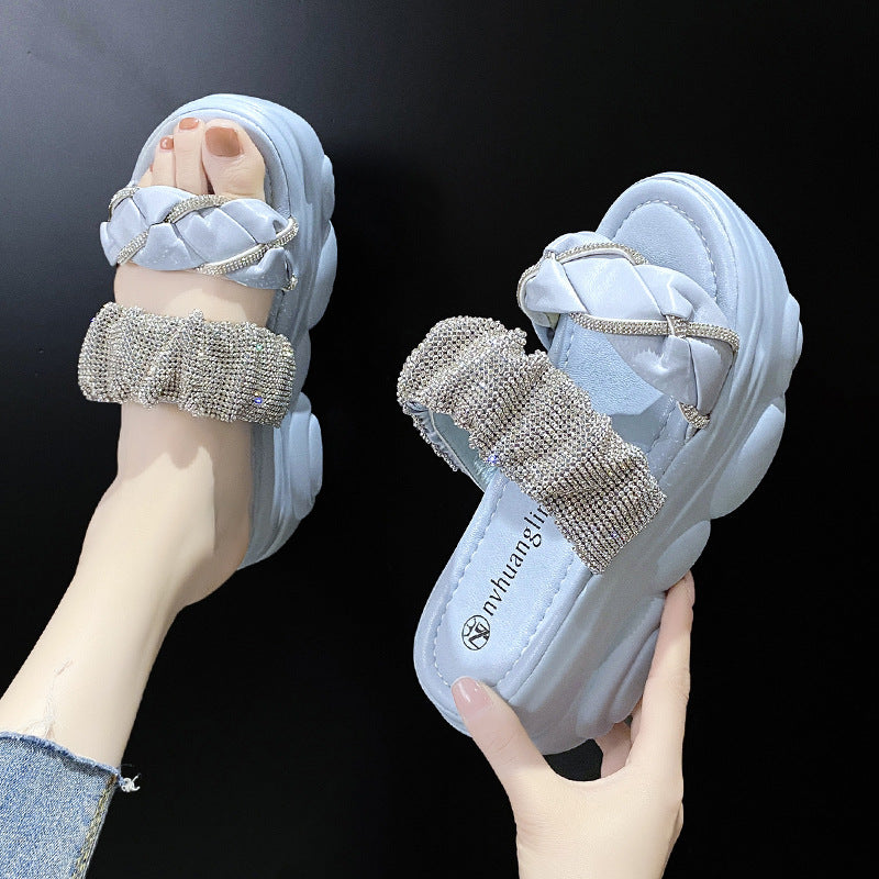 Women's High Heel Puff Wedge Booster Sandals