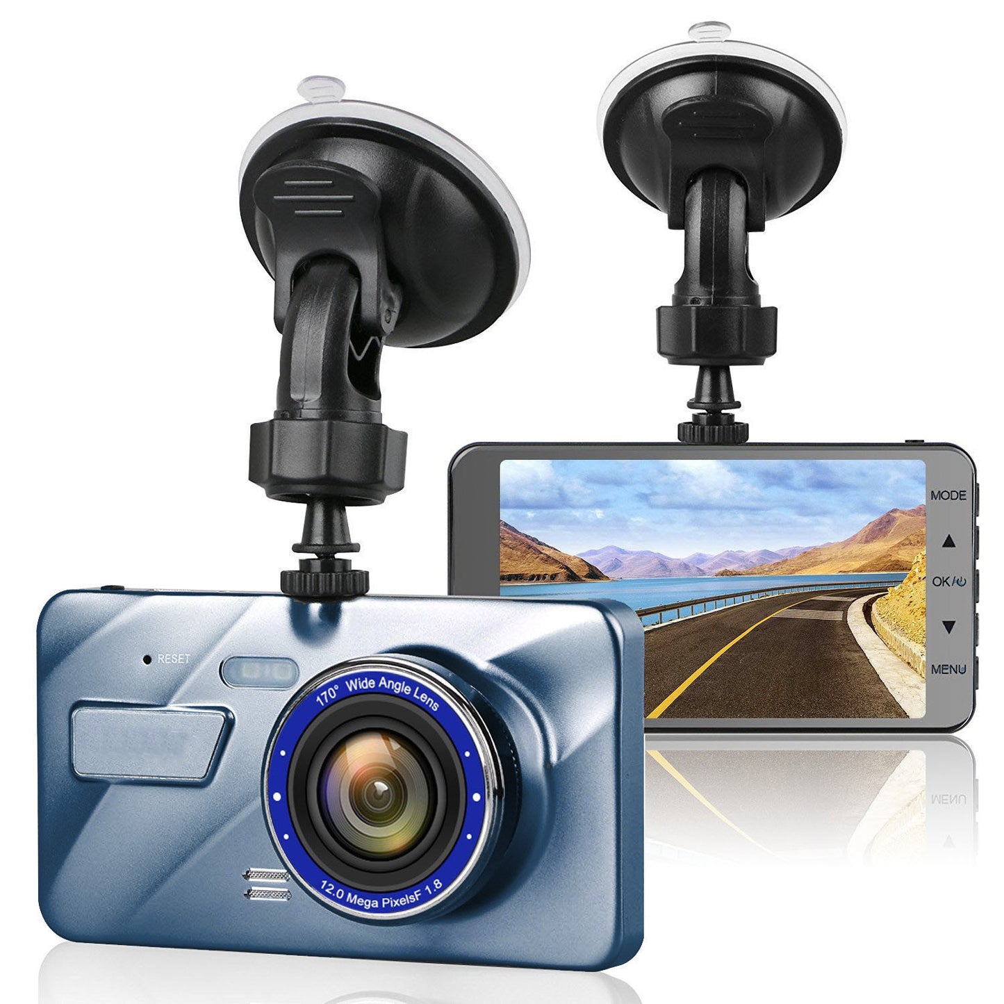 4 Inch Zinc Alloy Appearance Driving Recorder Dual Lens 1080p