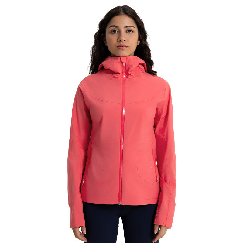 Autumn And Winter New Hooded Windbreaker Outdoor Windproof Waterproof Sports Coat For Women