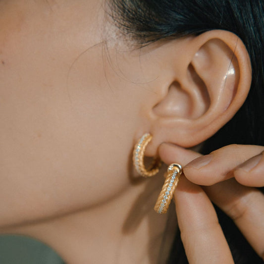 925 Sterling Silver Wheat Woven Light Luxury Minority Simple High Sense Ear Ring Fine