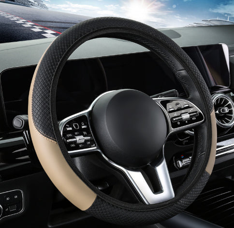 Car Steering Wheel Cover Elastic Rimless Leather