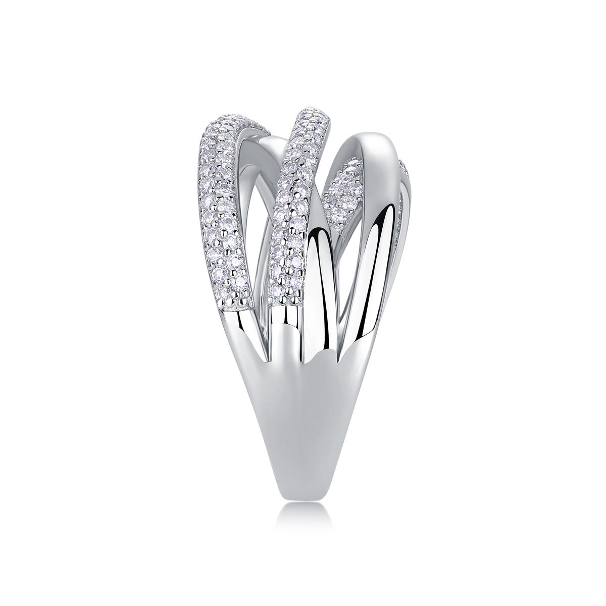Brilliant Interweaving - A Wedding Ring Set With Top-quality Moissanite S925 Silver And Platinum-plated Diamond Can Be Inspected With A Diamond Pen