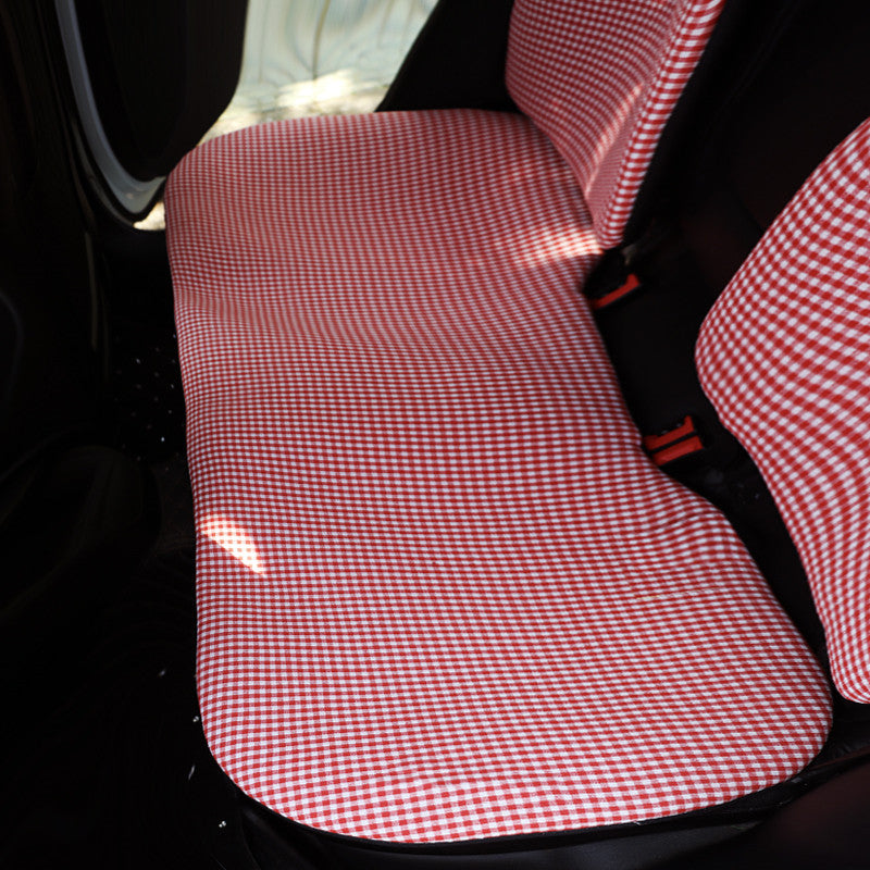 Linen Plaid Four Seasons Car Seat Cushion