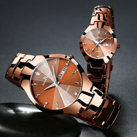 Leisure Fashion Quartz Dual Calendar Night Light Watch