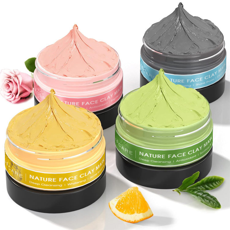 4 Pack Dead Sea Mud Green Tea Turmeric Rose Clay Mask