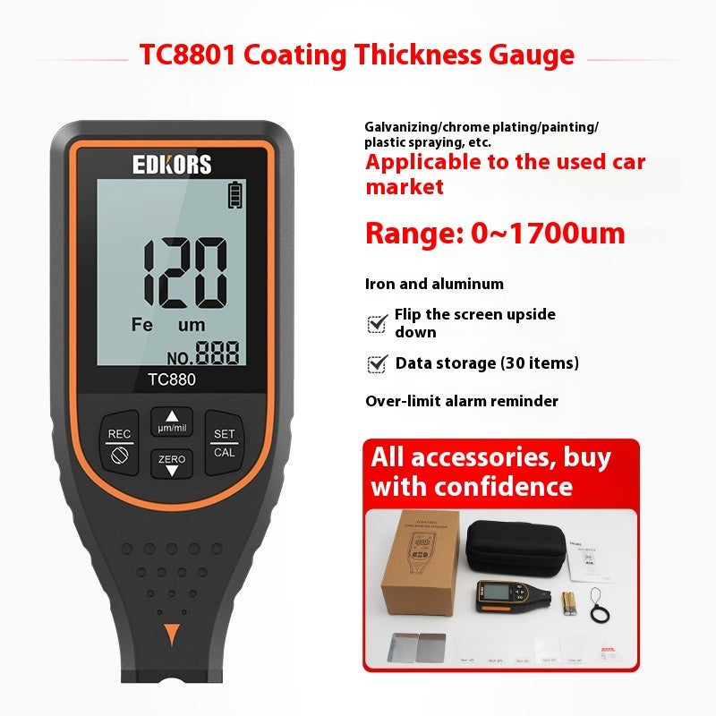 Automobile Paint Surface Plastic Spraying Iron Zinc Paint Film Thickness Detection Measuring Instrument