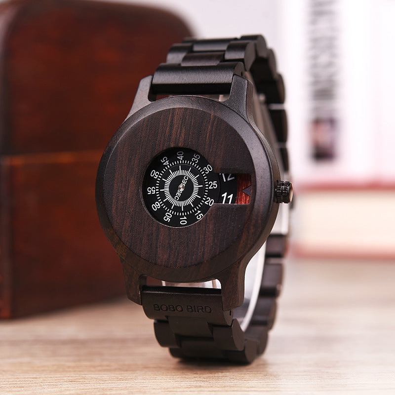 Men's Creative Round Bamboo Wood Watch