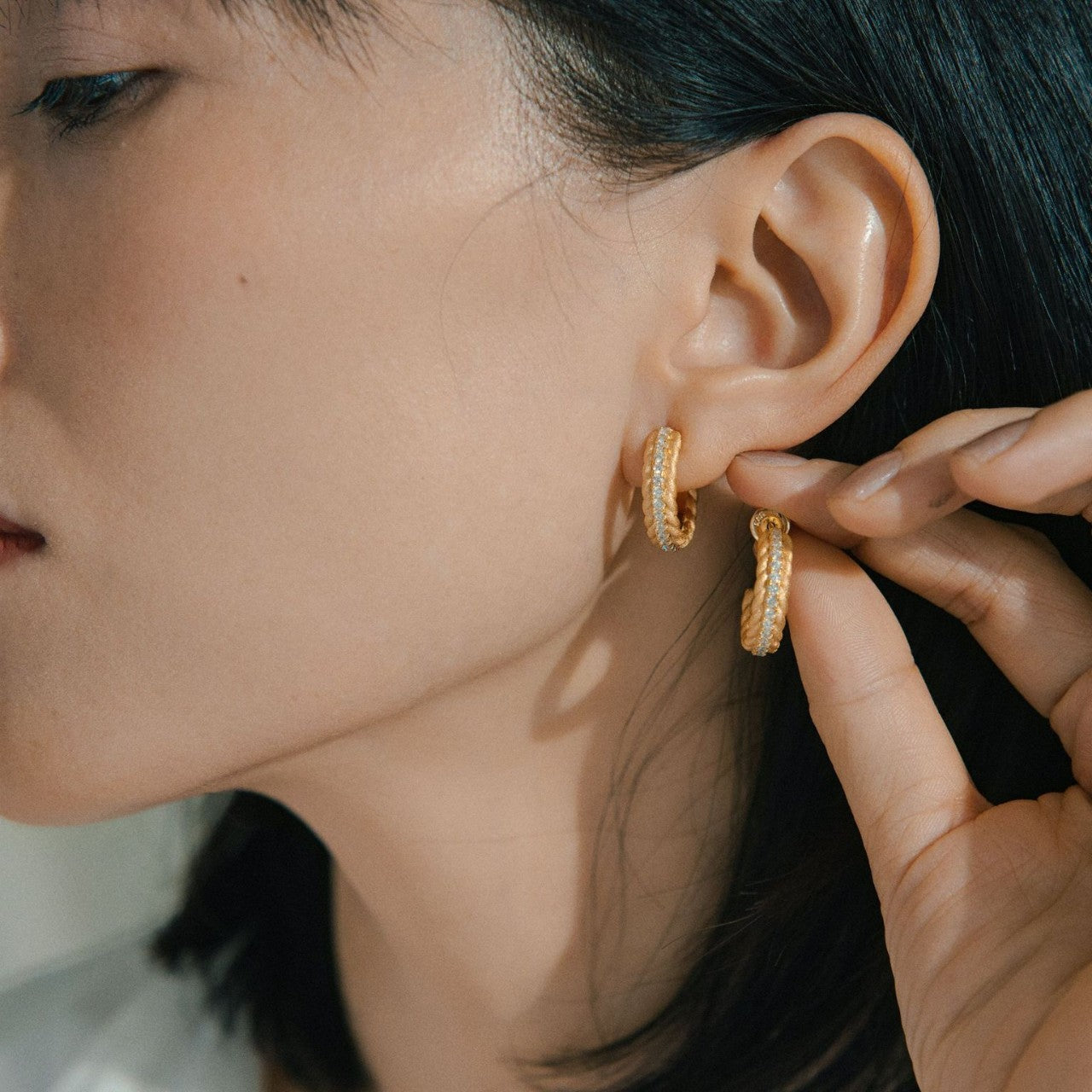 925 Sterling Silver Wheat Woven Light Luxury Minority Simple High Sense Ear Ring Fine