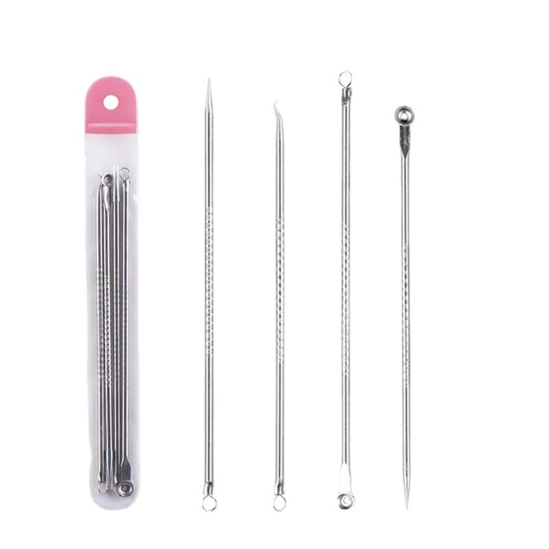 Pimple Pin 4-piece Stainless Steel Acne Remover Extruded Fat Particles Blackhead Remover