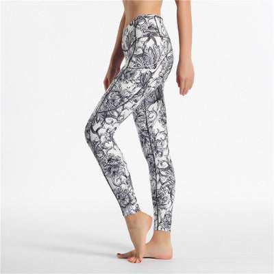 Printed stretch yoga trousers sweatpants