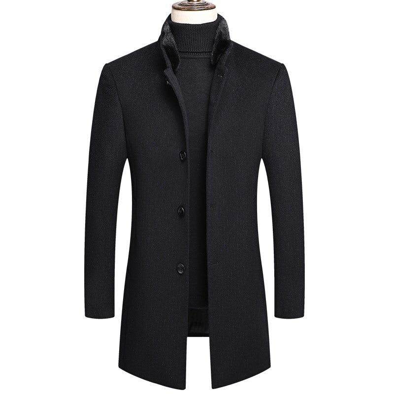 Thick mink wool woolen coat