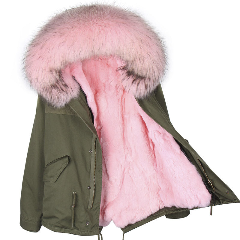 Loose short fur coat