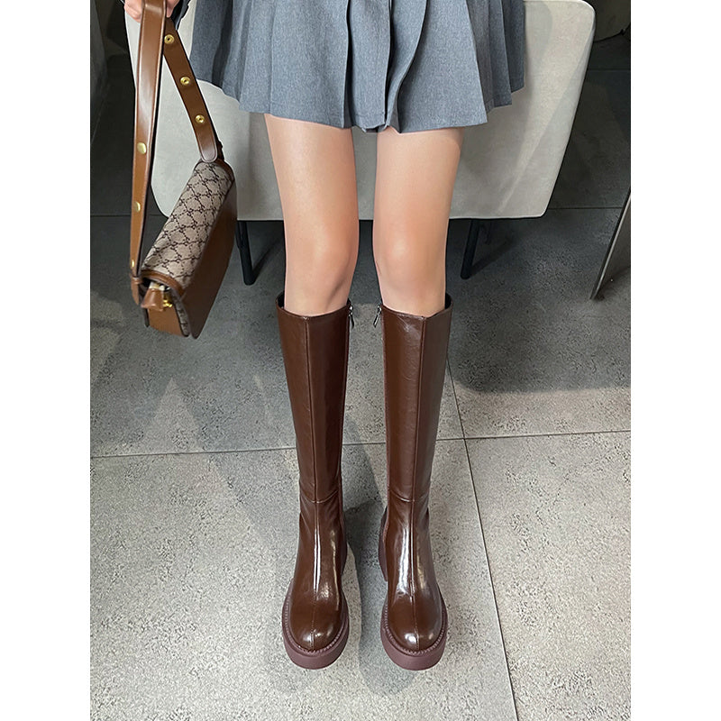 Small Thick-soled Women's Boots Platform Dark Brown