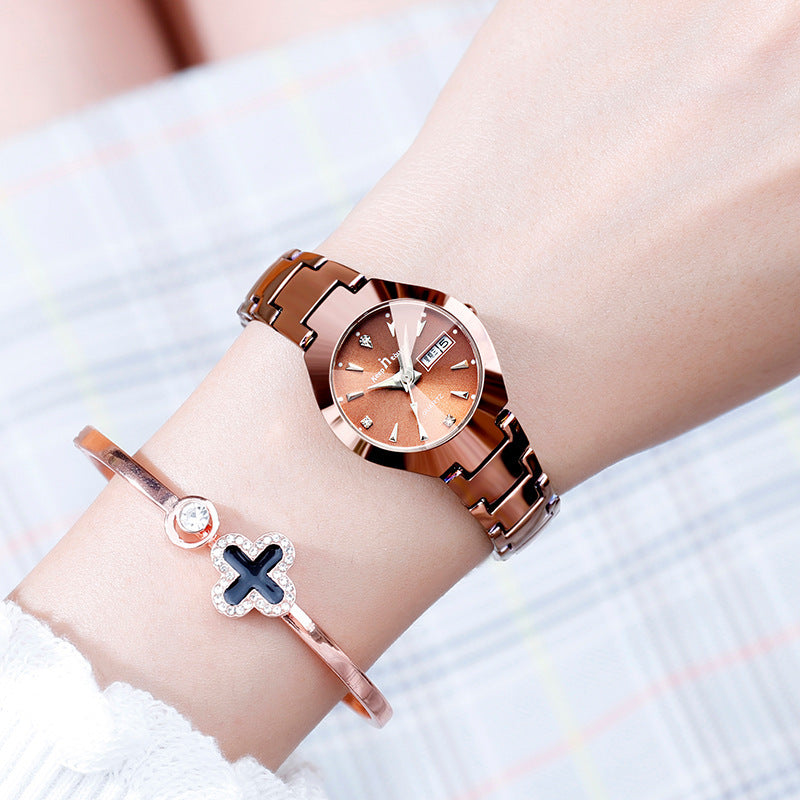 Leisure Fashion Quartz Dual Calendar Night Light Watch
