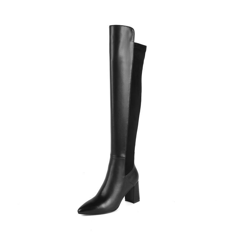 Women's Elastic Skinny Single Leather Women's Boots