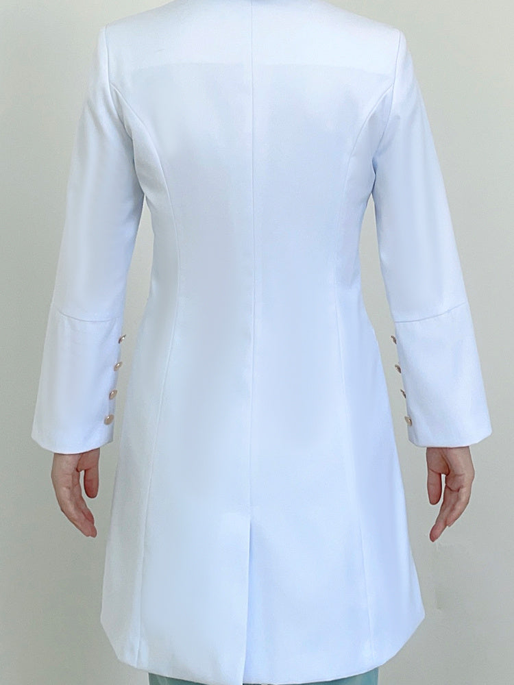 White Coat Fashionable Women's Long Sleeves