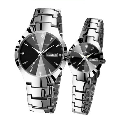 Leisure Fashion Quartz Dual Calendar Night Light Watch