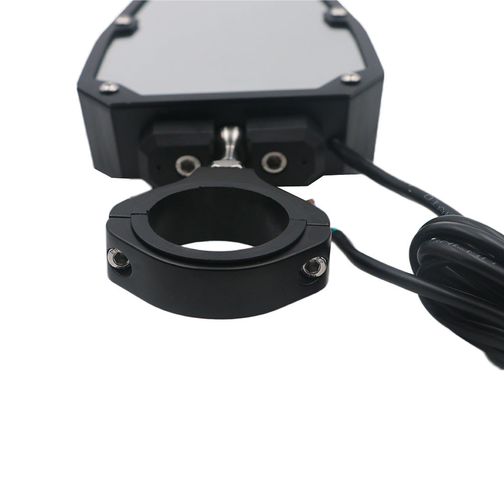 Illuminated three-color rear frame mirror