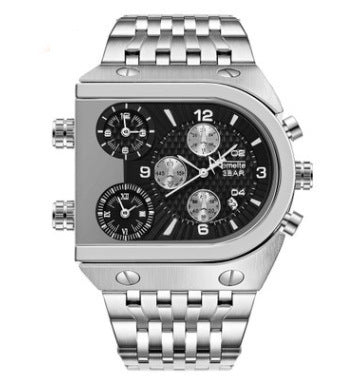 Multifunctional Personality Men's Spiral Watch Calendar Steel Band Quartz Watch Waterproof
