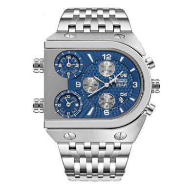 Multifunctional Personality Men's Spiral Watch Calendar Steel Band Quartz Watch Waterproof