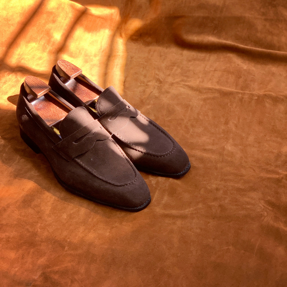 Men'S Square Scalp Velvet Cover Foot One-Pedal Le Fu Leather Shoes Leather Frosted Increased Doudou Sailing Shoes