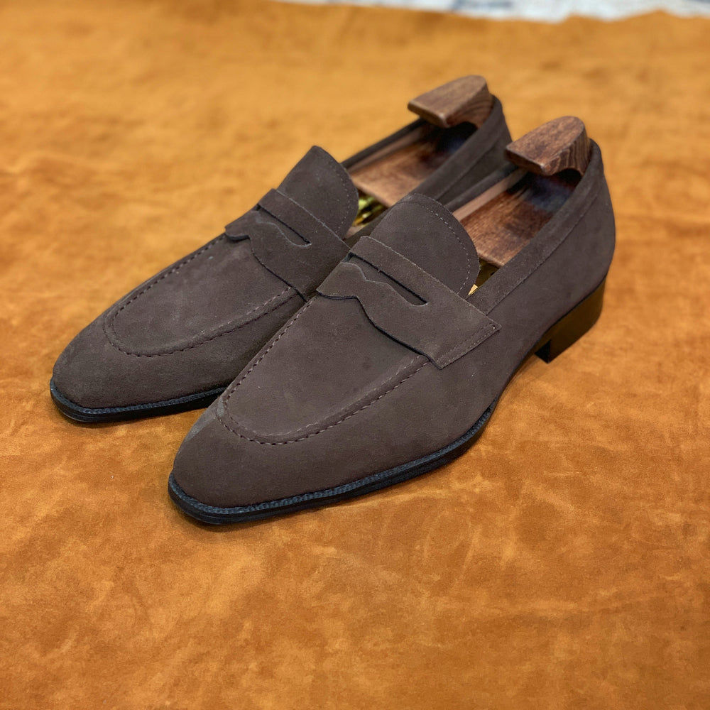 Men'S Square Scalp Velvet Cover Foot One-Pedal Le Fu Leather Shoes Leather Frosted Increased Doudou Sailing Shoes