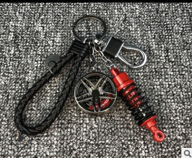 Car Trend Modified Wheel Shock Absorber Keychain, Turbo Key Chain Pendant, Personalized Gift Ornaments For Men And Women